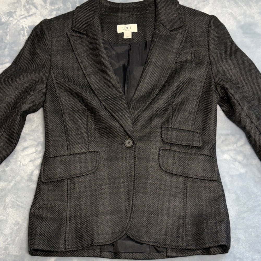 LOFT Charcoal Gray Blazer - Picture 10 of 10